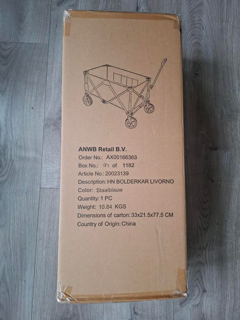 ANWB Bolderkar Livorno - Nieuw in doos, Caravans en Kamperen, Bolderkarren, Ophalen, Opvouwbaar, Nieuw
