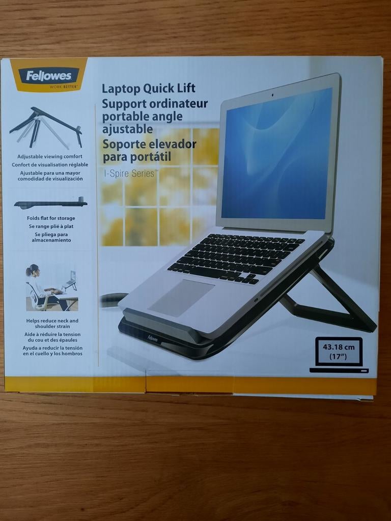 Fellowes Laptop Quick Lift standaard, Ophalen of Verzenden, Nieuw, Fellowes, In hoogte verstelbaar