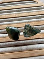 Vintage manchetknopen met mosagaat, Ophalen of Verzenden, Overige materialen