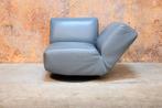 ZGAN! blauwe grijze leren Leolux Rising Dunes draaifauteuil, Huis en Inrichting, Fauteuils, Leolux, Leolux, 75 tot 100 cm, Ophalen of Verzenden