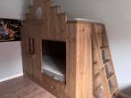 Uniek Houten Huisjesbed / Stapelbed met Ladder, Kinderen en Baby's, Kinderkamer | Stapelbedden en Hoogslapers, Ophalen, Zo goed als nieuw