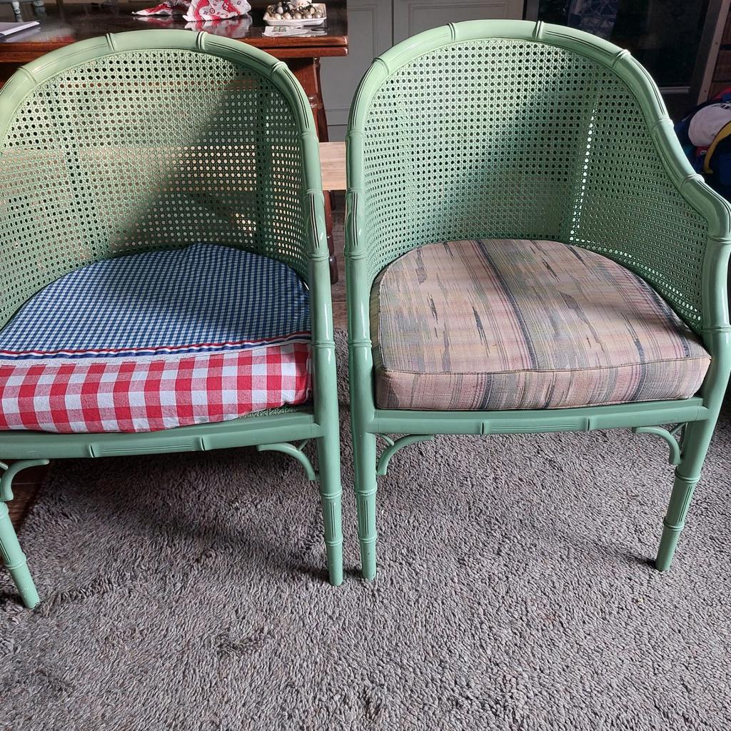 Vintage rieten  tuinstoelen, Ophalen of Verzenden, Rotan