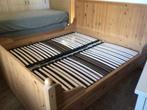 Massief grenen bed, Ophalen, Bruin, Tweepersoons, 180 cm