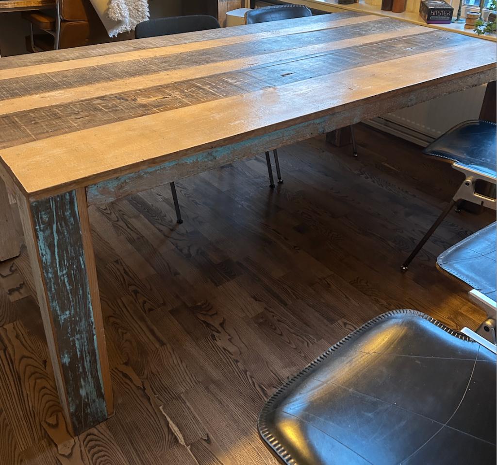 Eettafel reclaimed oak wood, Ophalen, Gebruikt, 100 tot 150 cm, Eikenhout