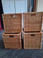 4 rieten manden van IKEA, Huis en Inrichting, Woonaccessoires | Schalen en Manden, Gebruikt, Mand, Vierkant, Ophalen of Verzenden