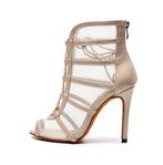 Beige hoge salsa mesh hakken tango dans danshakken dansen, Verzenden, Nieuw, Beige, Dansschoenen