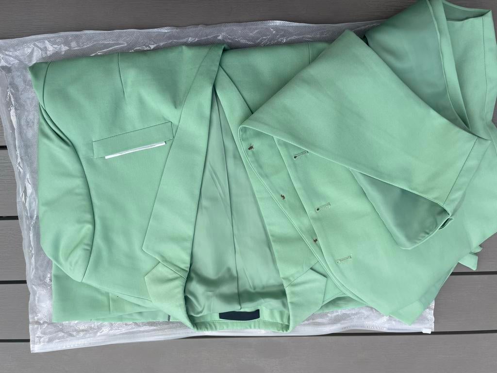 Nieuw Mintgroen Herenpak - Maat M, Kleding | Heren, Kostuums en Colberts, Ophalen of Verzenden, Nieuw, Maat 48/50 (M), Groen