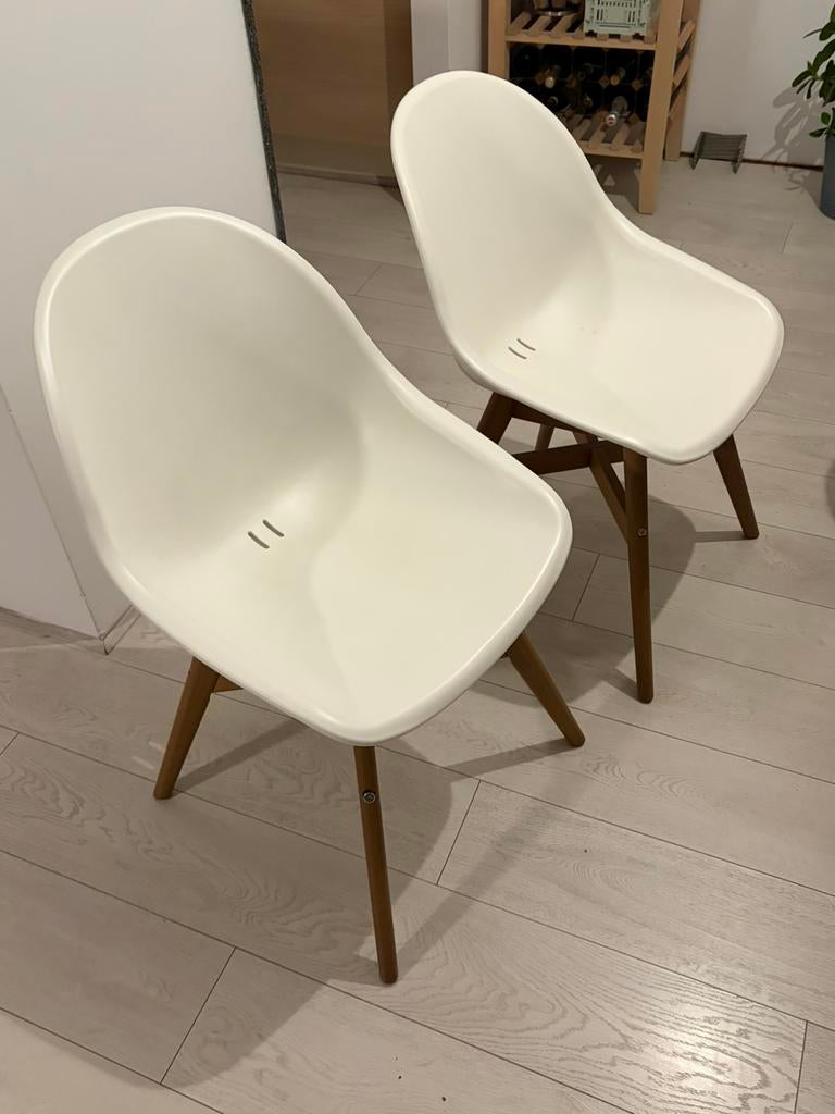 Ikea white chairs, Ophalen of Verzenden, Zo goed als nieuw, Wit, Twee