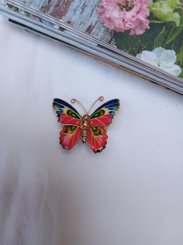 Vintage vlinder broche, Ophalen of Verzenden, Gebruikt, Overige materialen