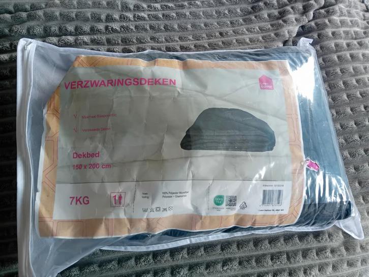 Verzwaringsdeken 7KG 150x200 cm, Huis en Inrichting, Slaapkamer | Beddengoed, Nieuw, Deken of Dekbed, Eenpersoons, Grijs, Ophalen of Verzenden