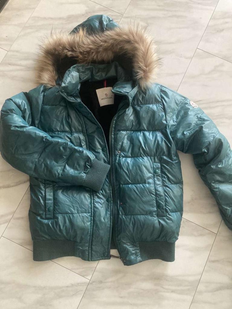 Moncler Alpin Donsjas met Bontkraag - Groen, Ophalen of Verzenden, Zo goed als nieuw, Groen