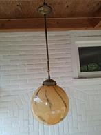 Vintage retro hanglamp Art Deco gemarmerd glas Antiek j 30, Ophalen, Zo goed als nieuw, Glas, 75 cm of meer