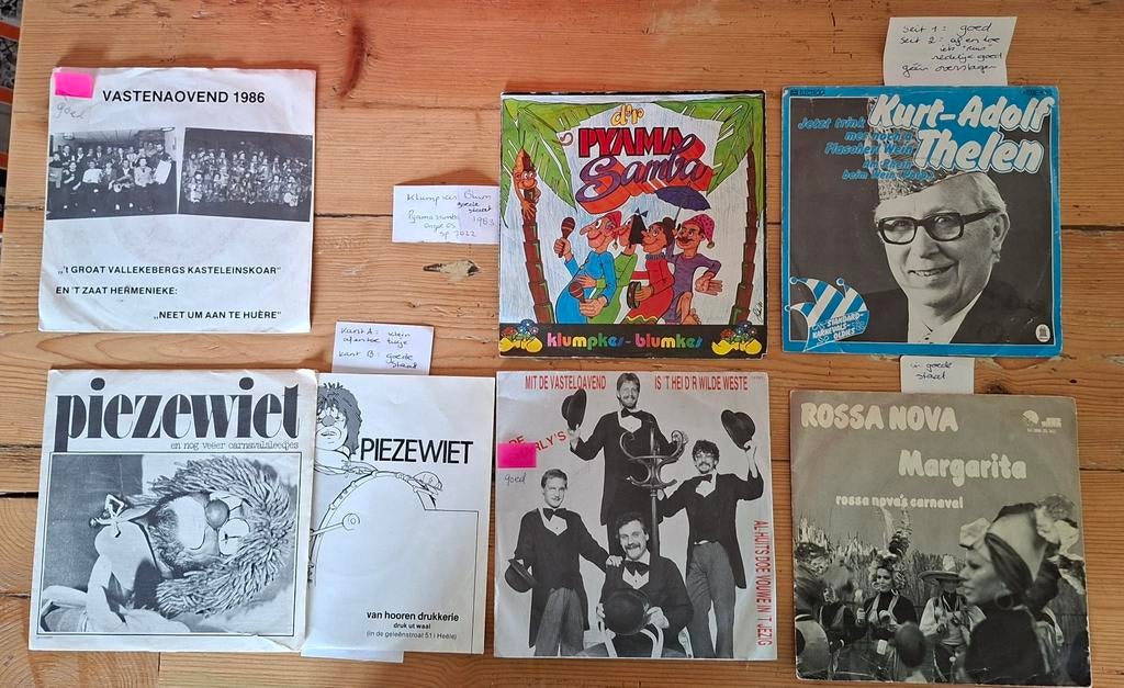 Carnaval  6 singles diverse sponsors, Ophalen of Verzenden, Gebruikt, Overige formaten, Levenslied of Smartlap