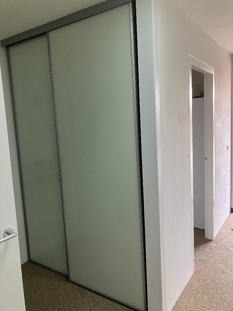 Schuifdeuren(2) Glas, Ophalen, Gebruikt, 80 tot 100 cm, 215 cm of meer