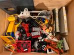 Partij Playmobil en meccano onderdelen in houten kist, Ophalen, Gebruikt, Jongen of Meisje
