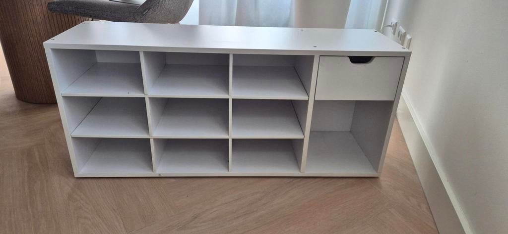 Z.g.a.n. schoenenbank met zitkussen en lade, Huis en Inrichting, Ophalen, Zo goed als nieuw, Modern, praktisch