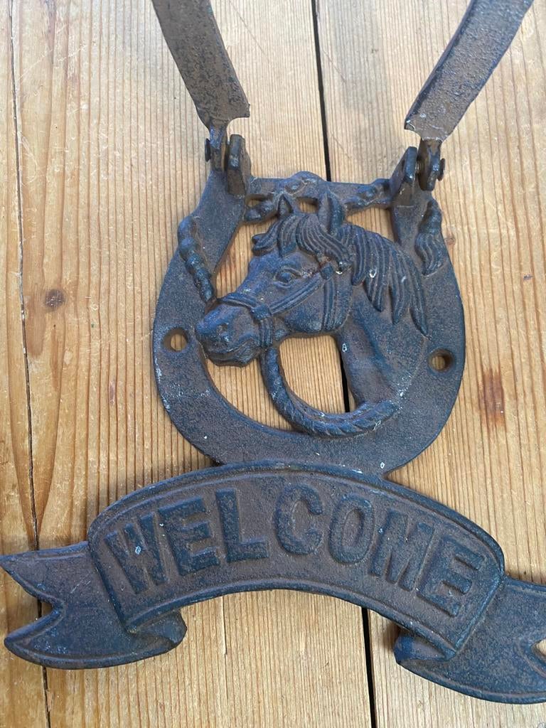 Deurklopper van ijzer met paardehoofd  Ophalen., Ophalen, Zo goed als nieuw