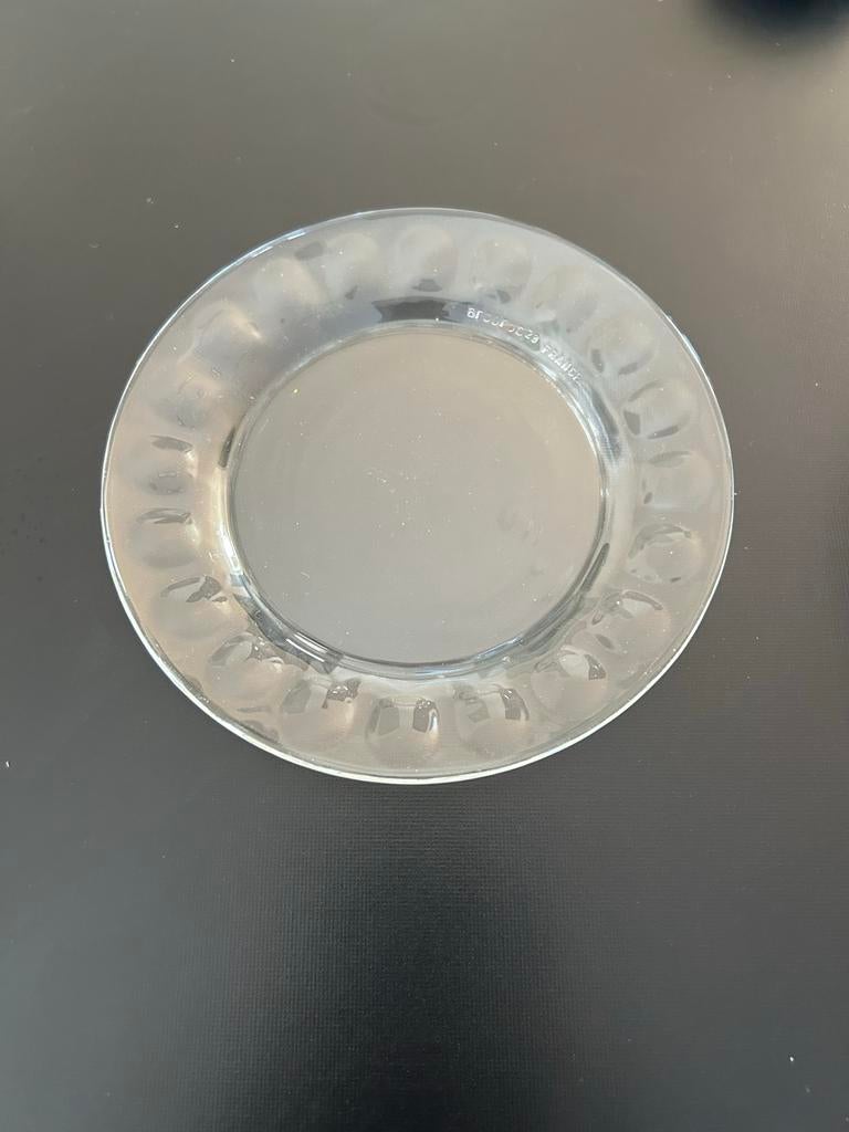 7 glazen gebaksbordjes, Gebruikt, Ophalen of Verzenden, Glas, Bord(en)