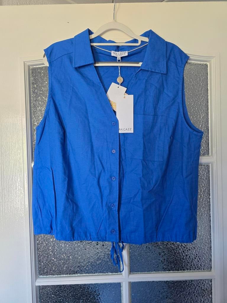 Nieuw maicazz gilet kobalt xl, Ophalen of Verzenden, Nieuw, Maat 46/48 (XL) of groter, Blauw