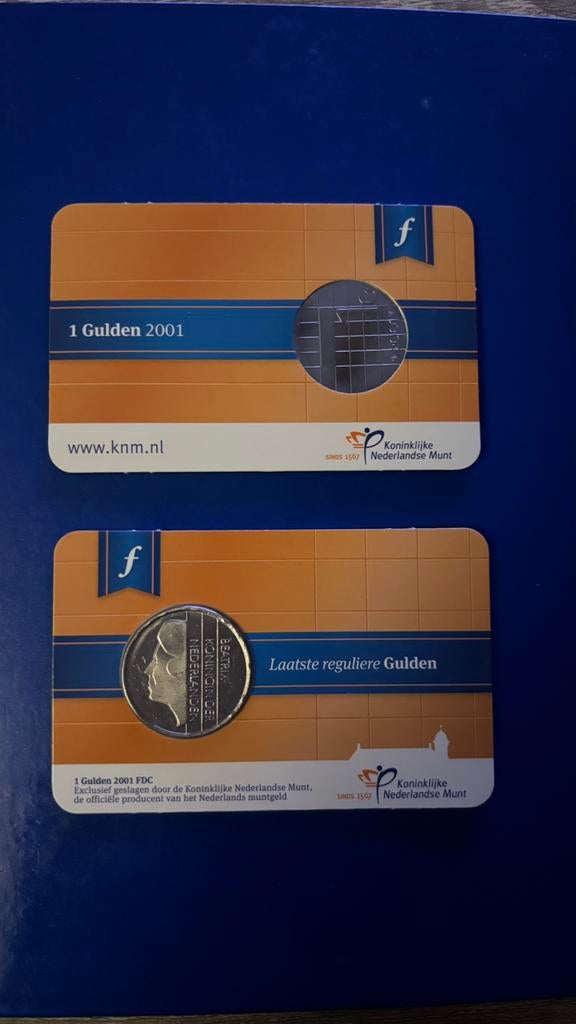 2x coincard laatste gulden  2001 fdc, Ophalen of Verzenden, Overige landen, Overige waardes, Losse munt