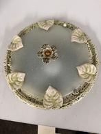 Vintage Plafoniere met Bloemmotief, Ophalen, Gebruikt, Glas