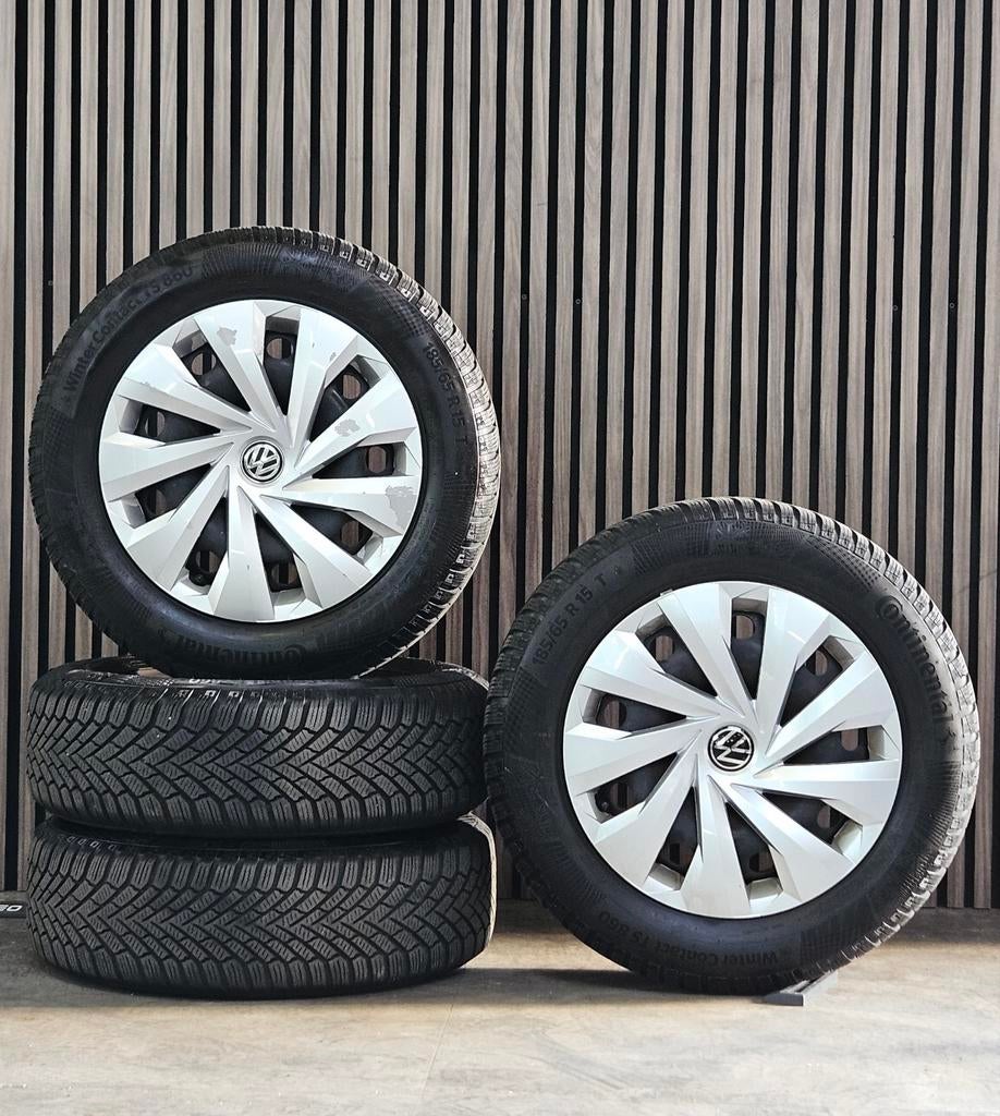 15" Orig Volkswagen Polo Velgen+Amerk banden 5x100 ibiza, Gebruikt, 15 inch, Banden en Velgen, Personenwagen