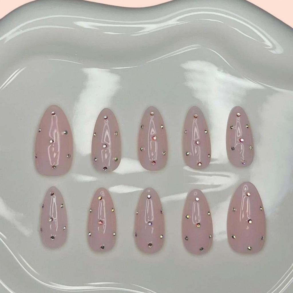 Handgemaakte nagelset met steentjes, Nieuw, Ophalen of Verzenden, Toebehoren, Handen en Nagels