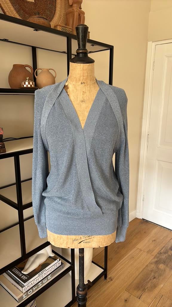 EST’SEVEN blauw overslag trui luxe uitstraling nieuw M‘, Ophalen of Verzenden, Nieuw, Maat 38/40 (M), Blauw