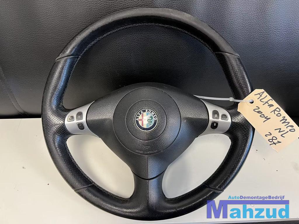 ALFA ROMEO 156 Zwart leer stuurwiel stuur sportstuur 97-05, Auto-onderdelen, Besturing, Alfa Romeo, Gebruikt, Ophalen of Verzenden