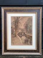Originele ingekleurde ets van Edzard Koning - Grachtgezicht, Antiek en Kunst, Kunst | Etsen en Gravures, Ophalen of Verzenden