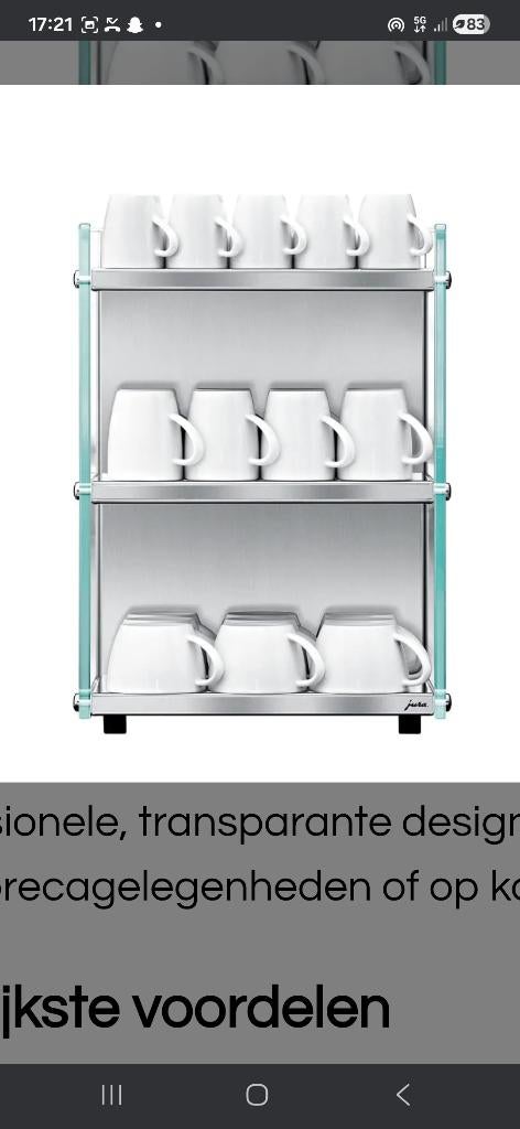 Jura kopjeswarmer glas, Witgoed en Apparatuur, Koffiemachine-accessoires, Ophalen, Zo goed als nieuw, Jura, Barista-accessoire
