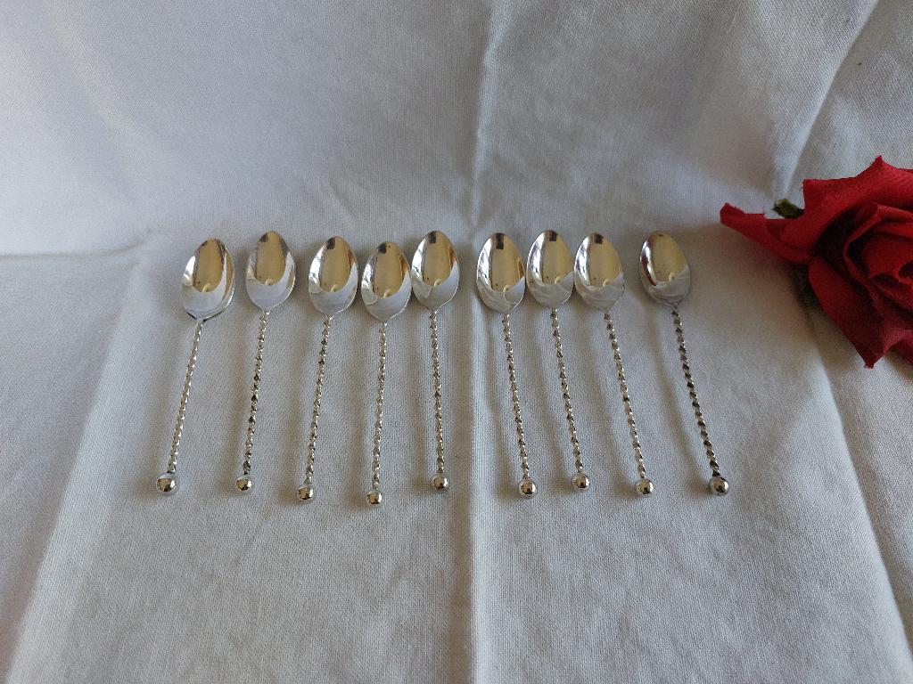 Keltum posthoorntje | 10 verzilverde lepeltjes stijlappeltje, Verzenden