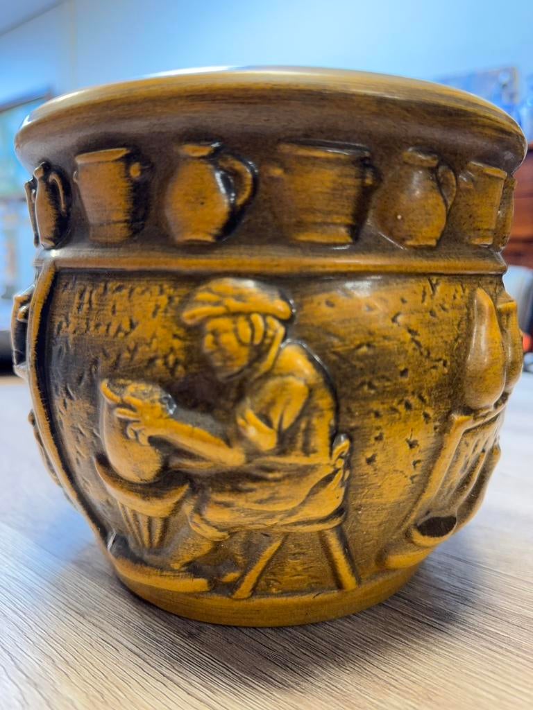 West Germany plantenpot, Tuin en Terras, Rond, Ophalen of Verzenden, Zo goed als nieuw, Aardewerk