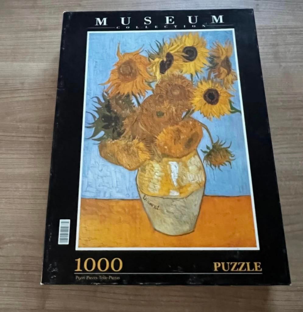 Clementoni puzzel 1000 stukjes Van Gogh zonnebloemen, Ophalen of Verzenden, 500 t/m 1500 stukjes, Zo goed als nieuw
