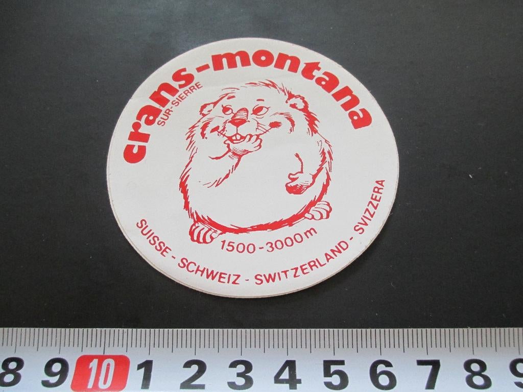 sticker crans-montana sur-sierre zwitserland strip marmot, Verzamelen, Ophalen, Zo goed als nieuw