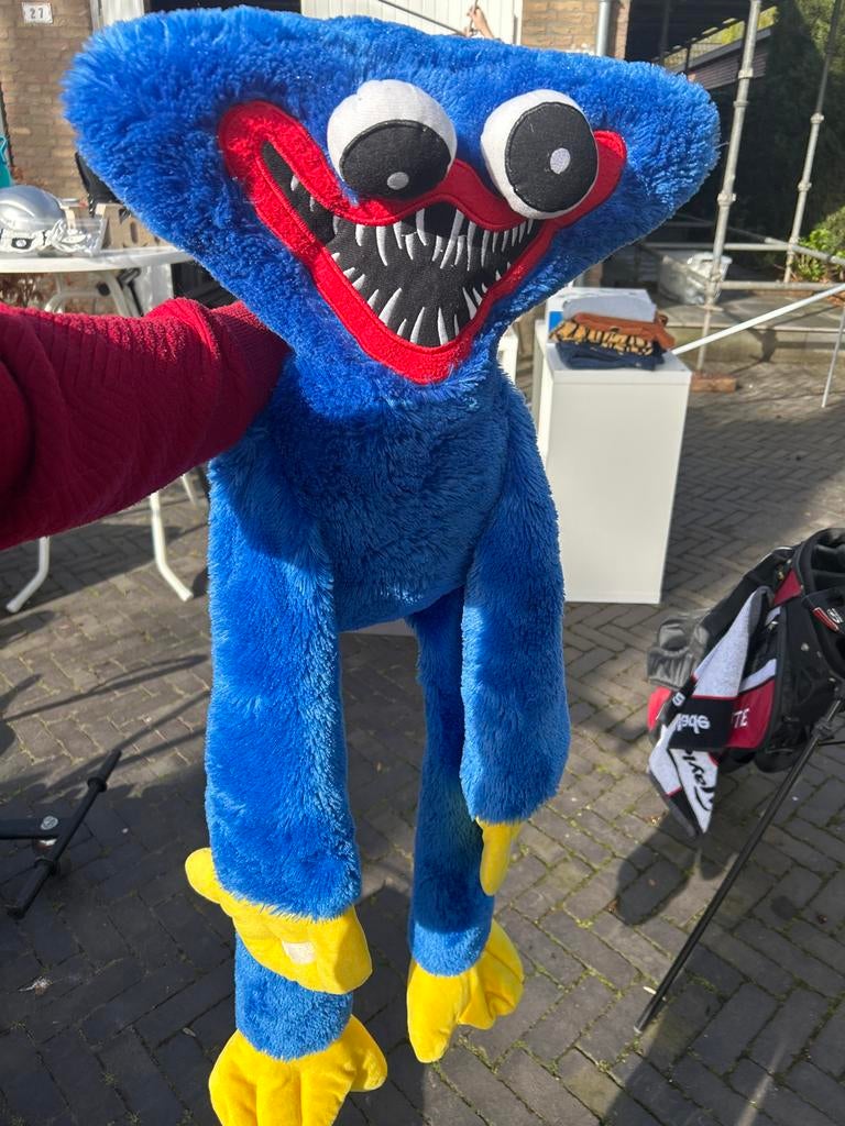 Grote blauwe Huggy Wuggy knuffel - Poppy Playtime, Ophalen, Zo goed als nieuw, Overige typen