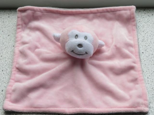 Knuffeldoek aap of aapje roze grijs van Wibra? rinkeltje in, Ophalen of Verzenden, Zo goed als nieuw, Overige typen