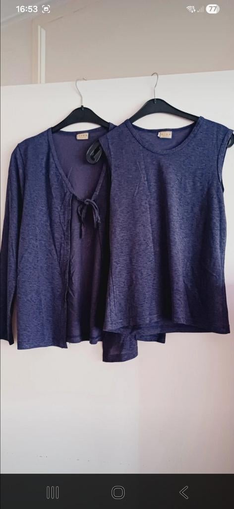 Leuk donkerpaars twinsetje  top en vest, maat 38, Kleding | Dames, Maat 38/40 (M), Paars, Ophalen of Verzenden, Zo goed als nieuw