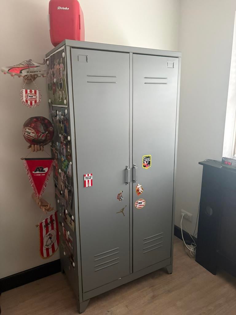 Woood metalen lockerkast, Huis en Inrichting, Kasten | Lockerkasten, Ophalen, Zo goed als nieuw