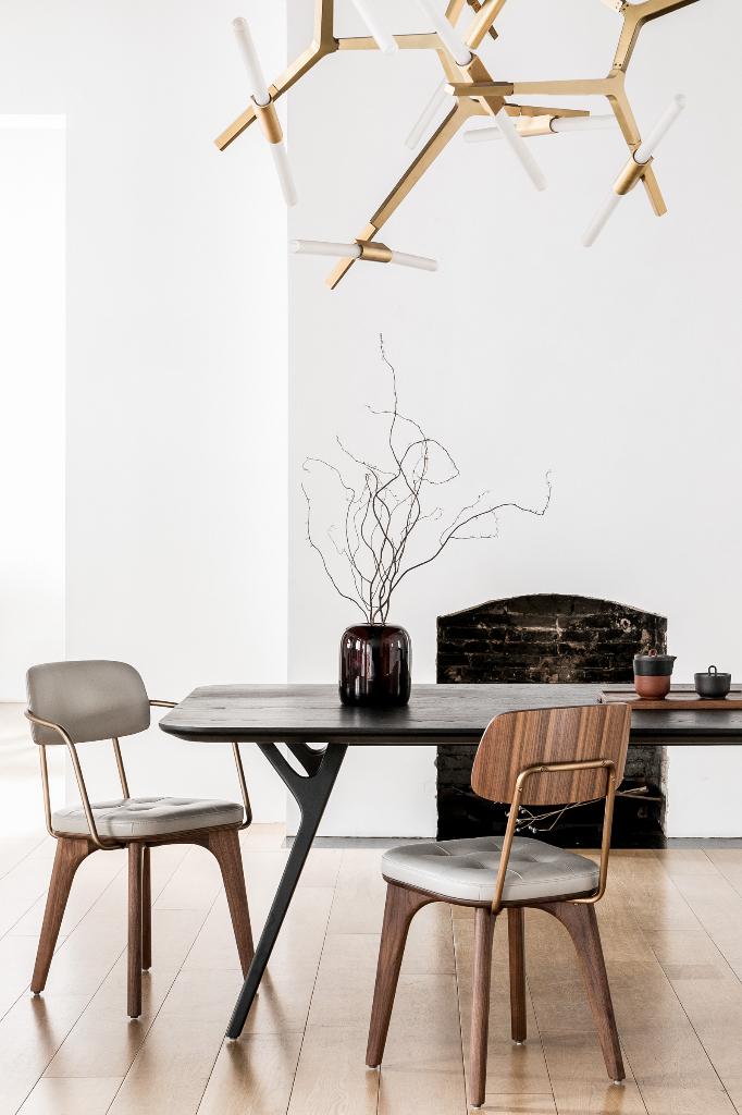 Stellar Works Rén Dining Table, Black Oak - Space Copenhagen, Ophalen, 100 tot 150 cm, Minimalistisch Danish Modern met Aziatische invloeden