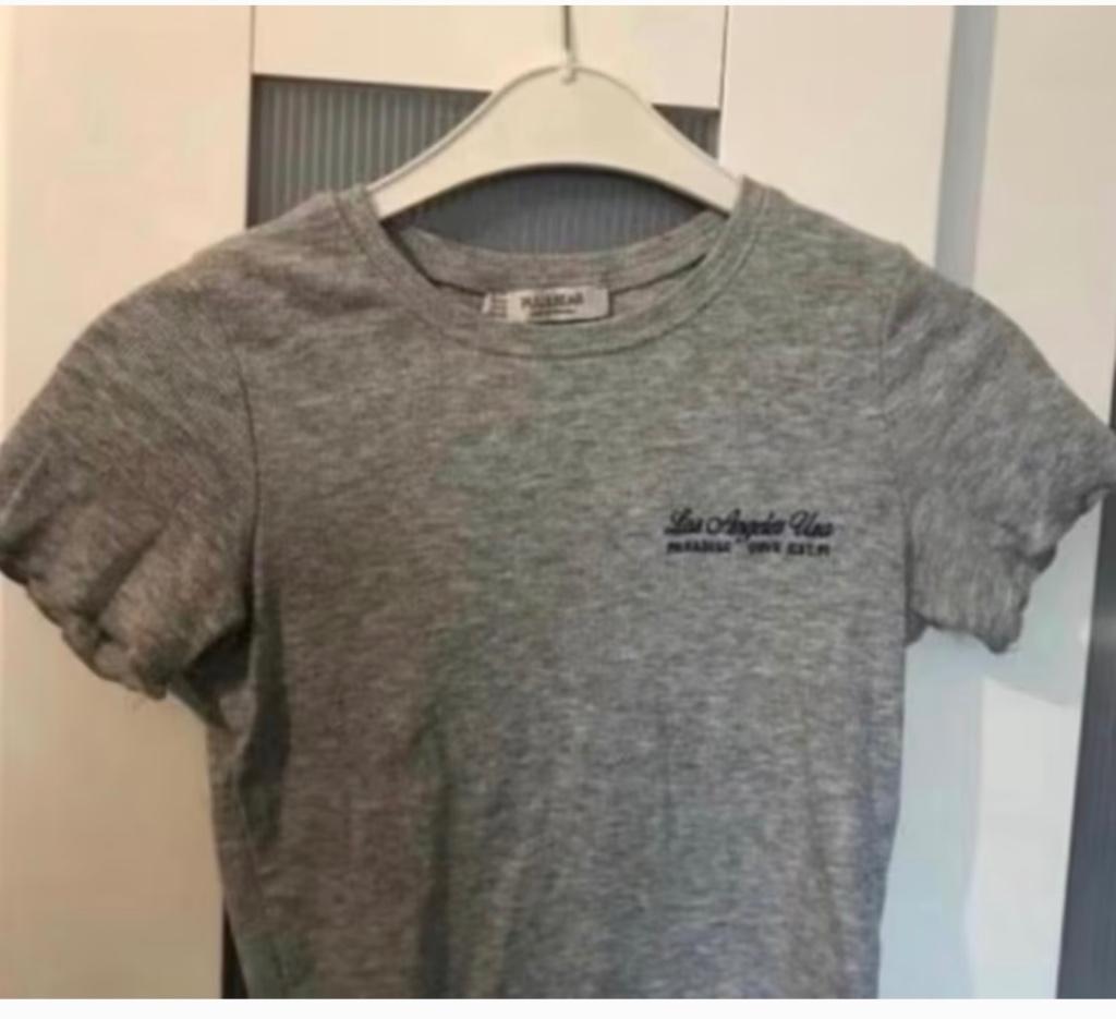 Grijze crop top in maat S Pull&Bear, Kinderen en Baby's, Kinderkleding | Maat 176, Ophalen, Gebruikt, Meisje, Shirt of Longsleeve