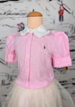 Ralph Lauren roze oxford plissé bloesje maat 5, Meisje, Overhemd of Blouse, Ophalen of Verzenden, Zo goed als nieuw