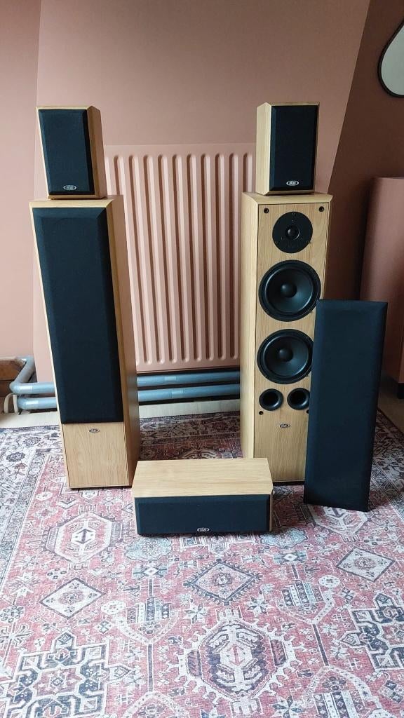 Eltax Symphony luidspreker set 5-delig., Zo goed als nieuw, 120 watt of meer, Front, Rear of Stereo speakers, Ophalen