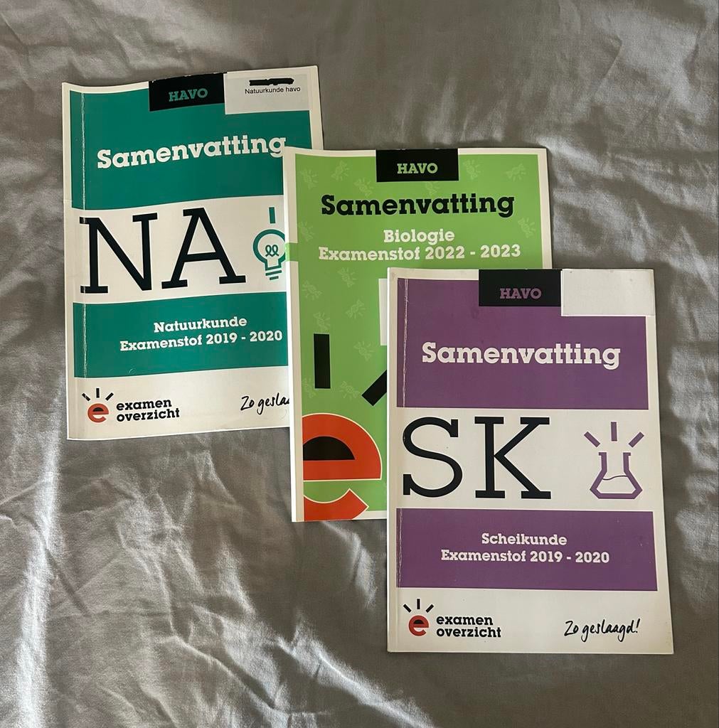 Examen Overzicht Samenvattingen HAVO (Natuurkunde, Biologie,, Ophalen of Verzenden, Beta, Zo goed als nieuw