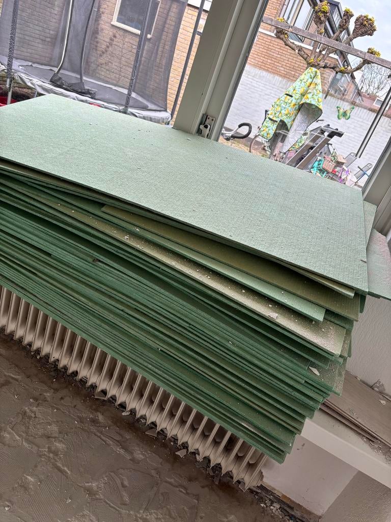 Groene onderplaten voor laminaat gratis af te halen., Ophalen, Overige materialen, 30 cm of meer, Gebruikt