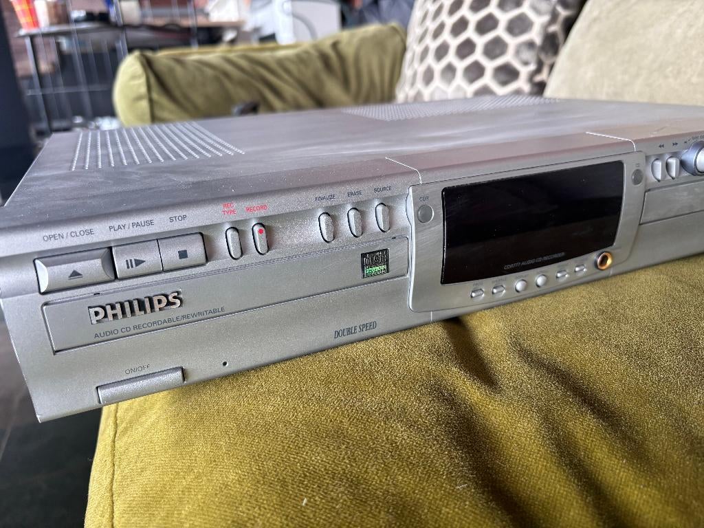 Philips CDR777 Audio CD Recorder Zilver Metaal, Ophalen of Verzenden, Gebruikt, Philips