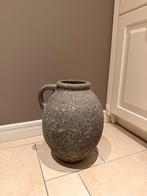 Nieuwe grote sobere stenen kruik vaas pot met oor oud bruin, Ophalen, Steen, Overige kleuren, Nieuw