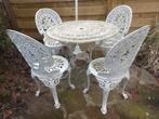 Vintage Gietijzeren Tuinset - Wit, Tuin en Terras, Tuinsets en Loungesets, Ophalen, Gebruikt, Tuinset, Eettafel