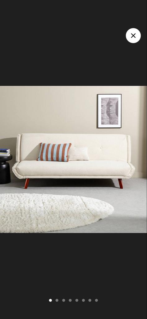 Crèmekleurig slaapbankje, Huis en Inrichting, Slaapkamer | Slaapbanken, Gebruikt, Overige maten, 190 cm of minder, Tweepersoons