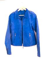 Blauw suede dames jack, mt. 38, Maat 38/40 (M), Blauw, Ophalen of Verzenden, Zo goed als nieuw